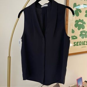 NWT Babaton Akira Black Power Sleeveless Blouse